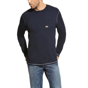 Ariat Men's Rebar VentTek Navy Workman Long Sleeve T-Shirt 10019058