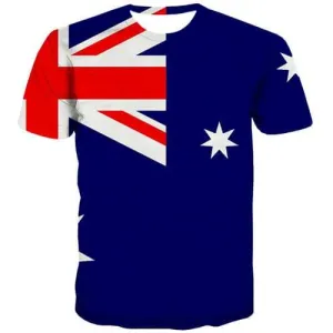 Australian Flag T-shirt Men Graffiti T-shirts 3d Australia T-shirts Graphic Art Tshirts Novelty Harajuku T shirts Funny