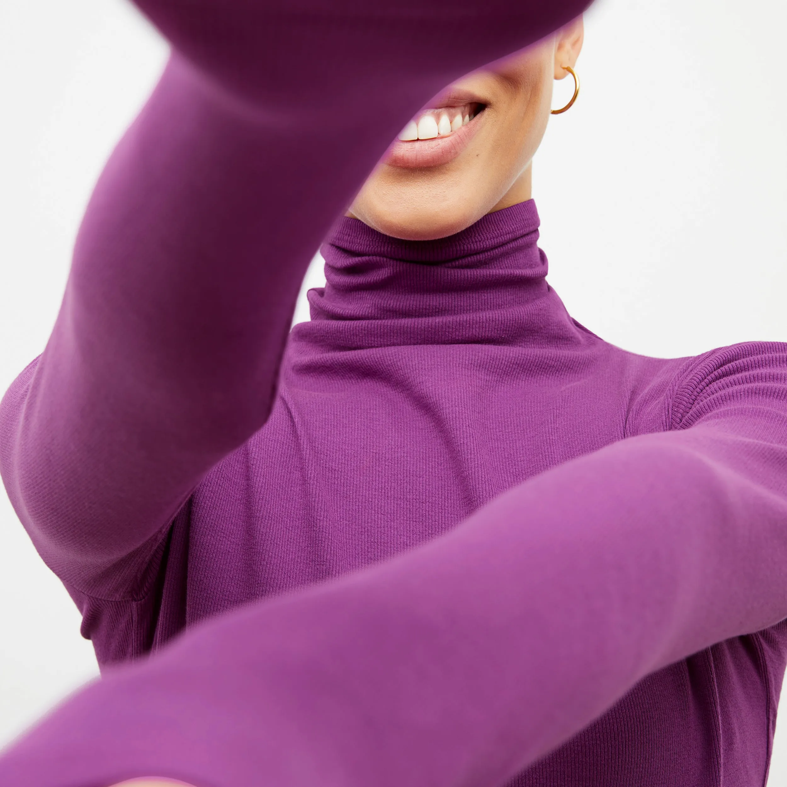 Axam Layering Turtleneck - Ribbed Pima Cotton :: Purple Jasper