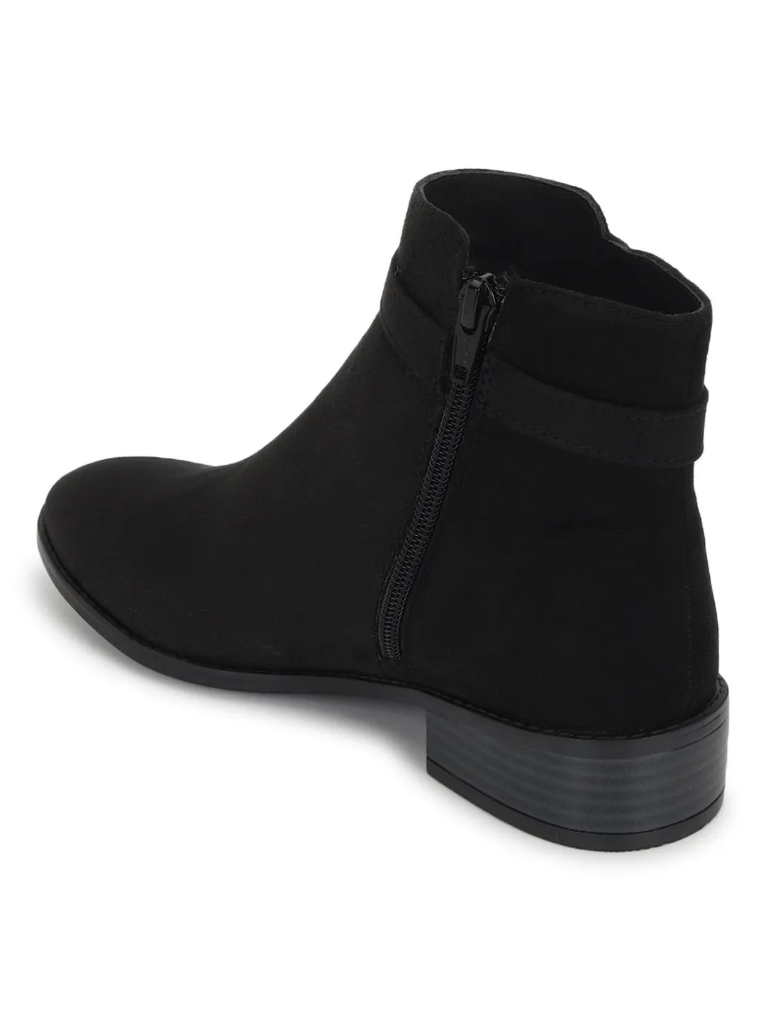 Black Suede High-End-Fashion Stylish Ankle Boots (TC-OS-BO-02-BLKSUE)