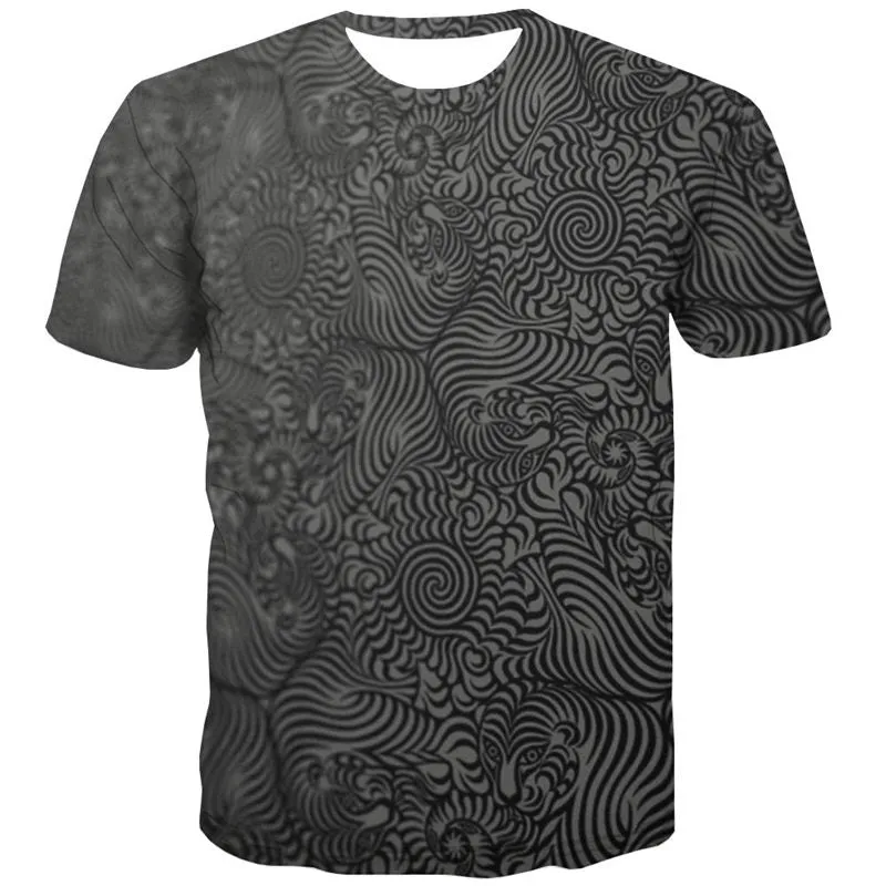 black tiger pattern shirts special texture top tee art costume different men Casual