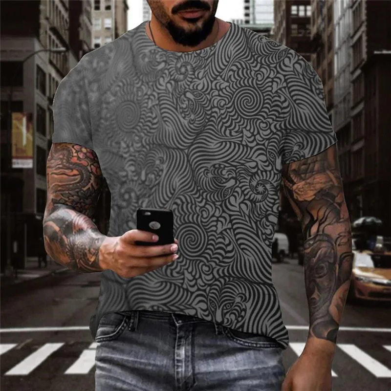 black tiger pattern shirts special texture top tee art costume different men Casual