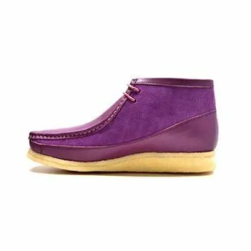 British Walkers Walker 100 Wallabee Boots Men's Purple Leather and Suede