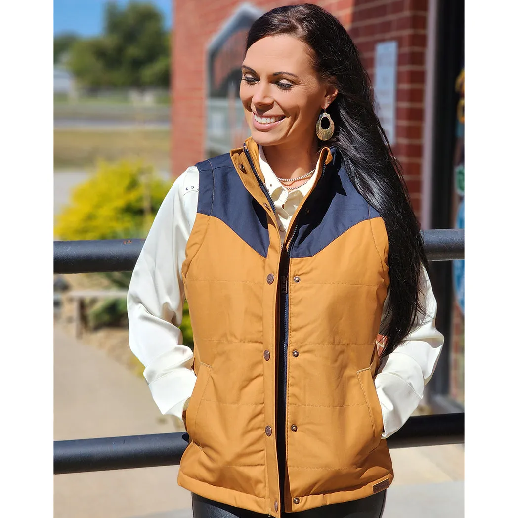 Cinch Ladies Brown & Navy Canvas Vest