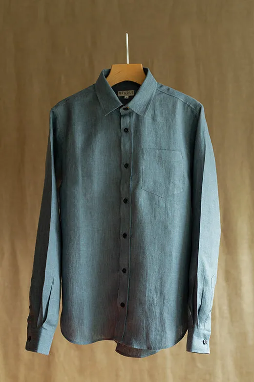 Denim Blue Irish Linen Shirt