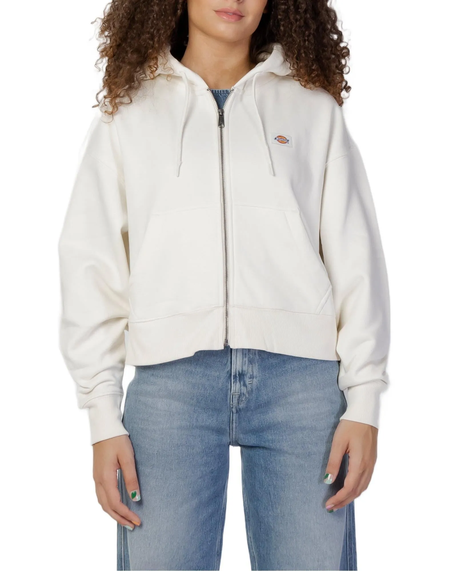 Dickies Womens Relaxed Fit Fleece Hoodie White