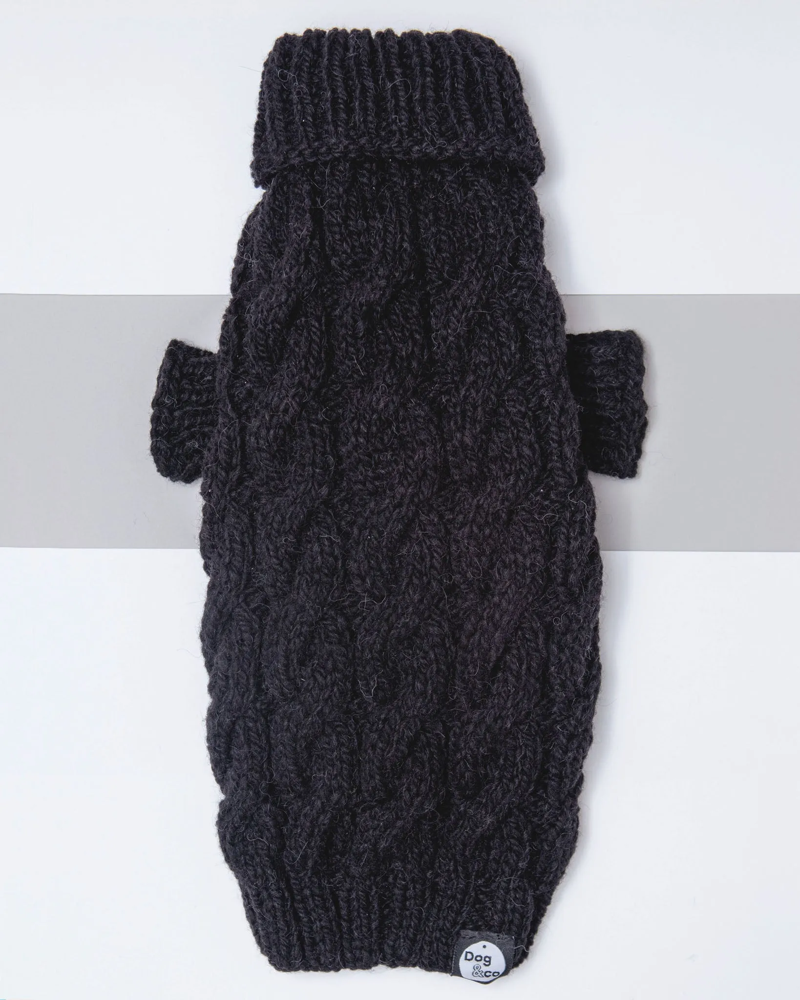 Downtown Roll Neck Dog Sweater in Black