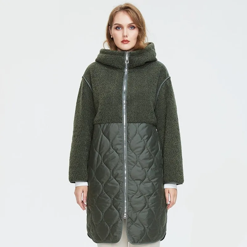 Faux Fur Down Parka Women's Hooded Coat