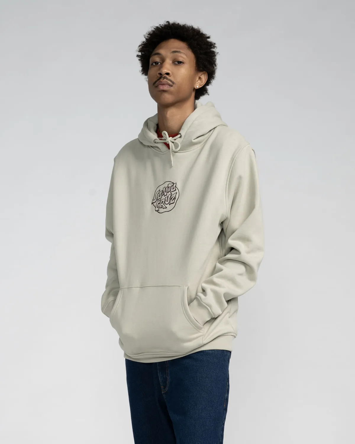 Fever Dream Mono Front Dot Hoodie in Stone Grey