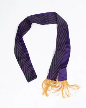 FW17 Black Purple Striped Silk Scarf