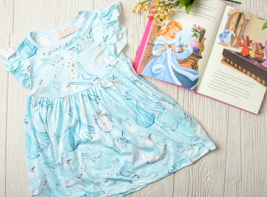 Girls Fun Character Dresses - Blue Glass Slipper