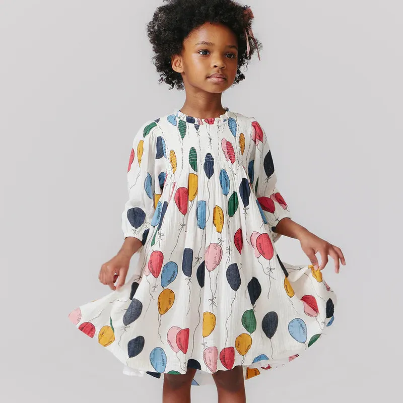 Girls Puff Sleeve Stevie Dress - Balloon Bunches