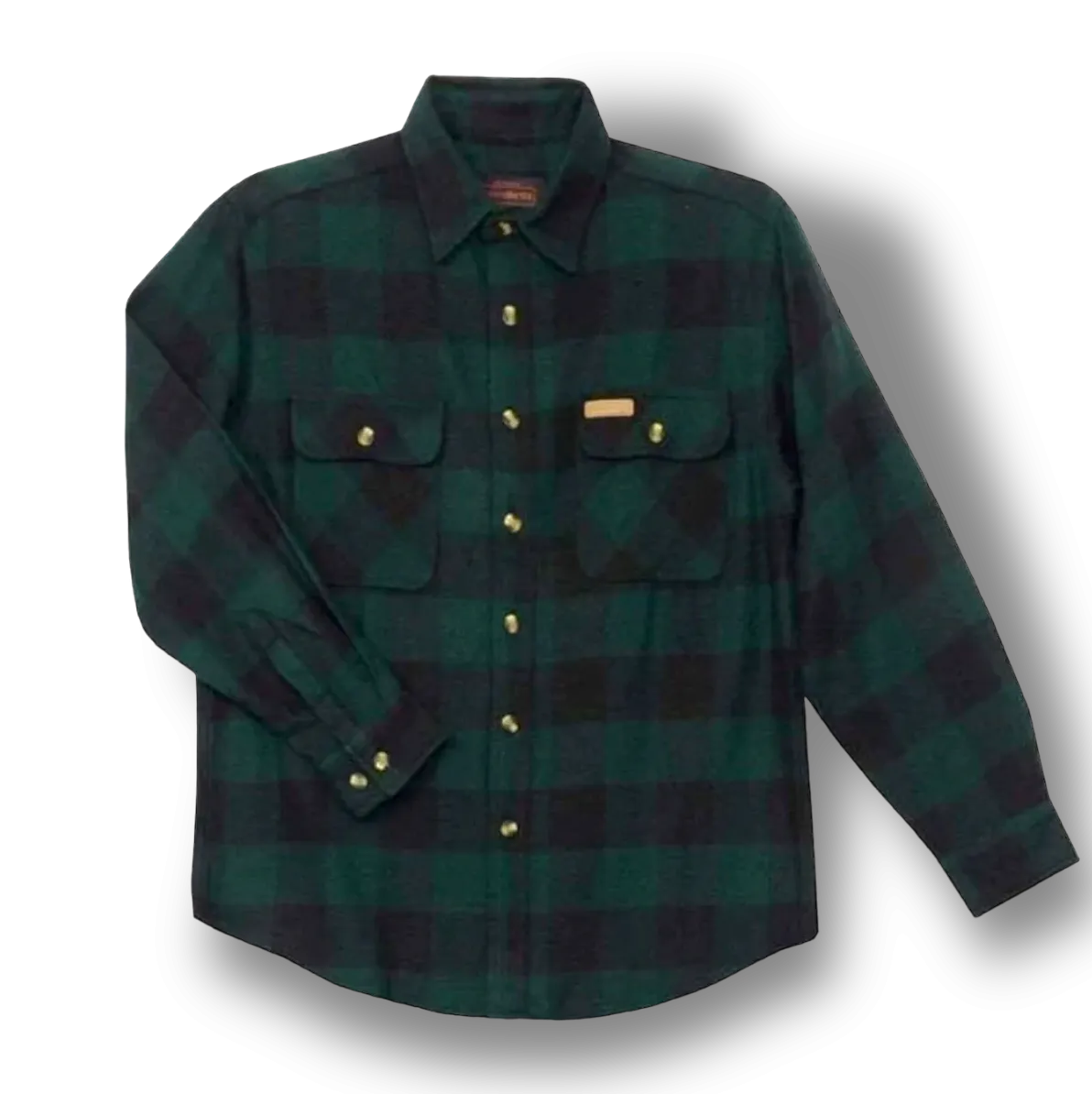 Hickory Shirt Co. Buffalo Plaid 1/4 Zip Flannel - Forest Green