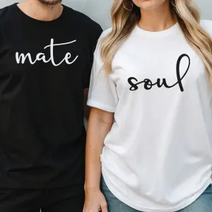 His & Hers Matching T-Shirts - Romantic Couple's Apparel - Snug Fit