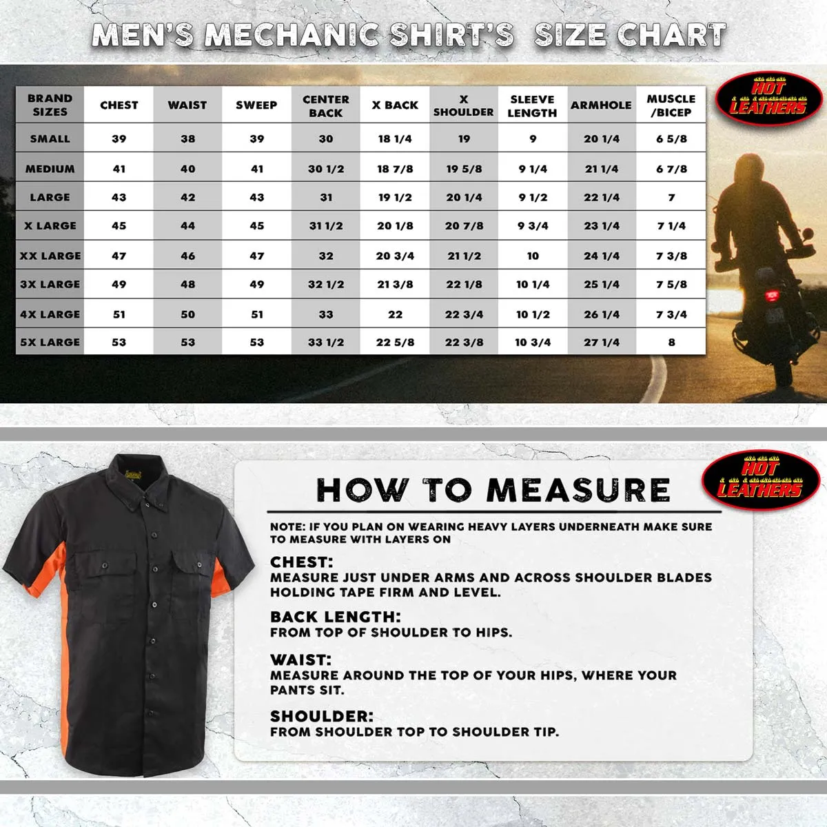 Hot Leathers GMM1008 Men's 2 Tone Lowsides Button Up Heavy-Duty Work Shirt for | Classic Mechanic Work Shirt