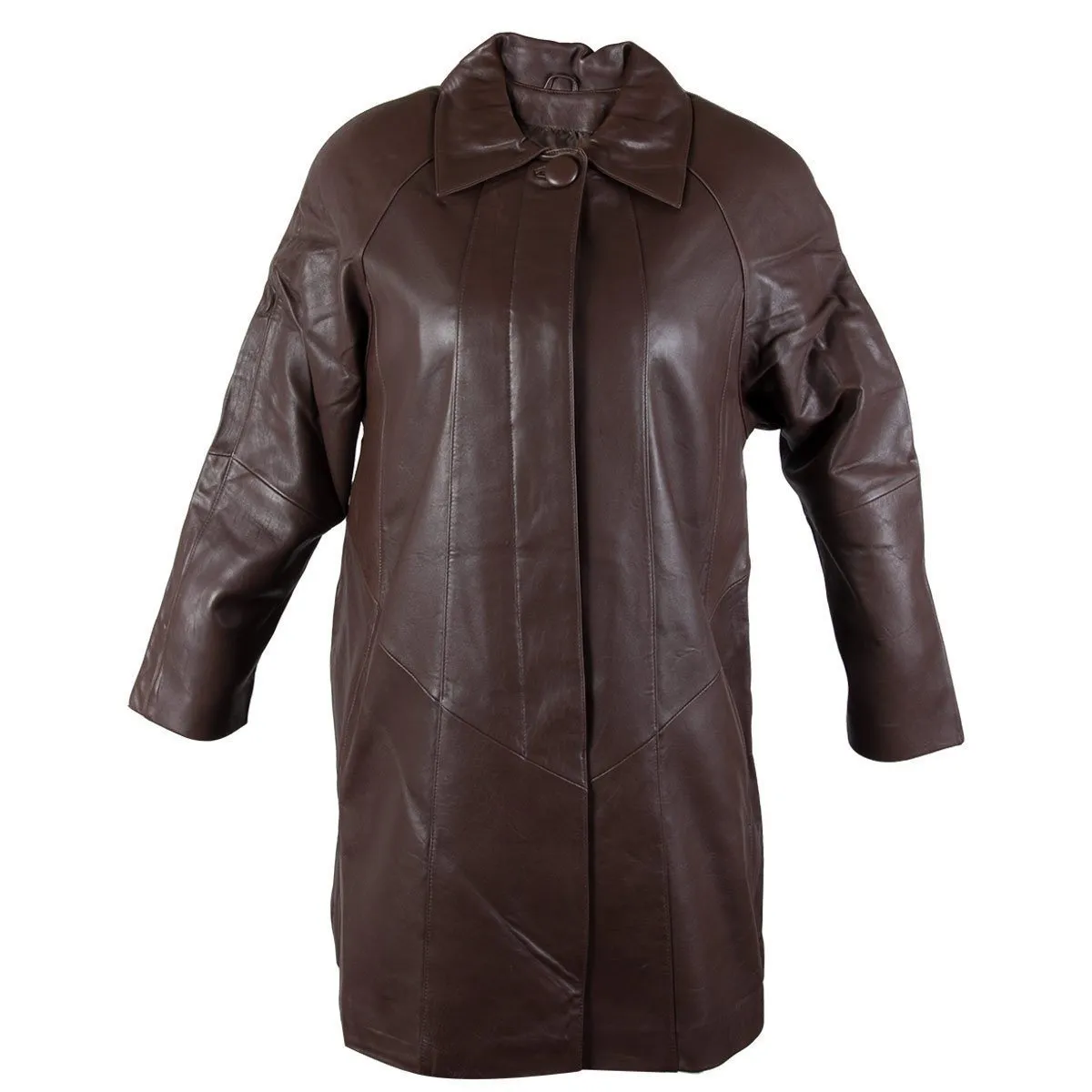 Ladies Lucky Leather 80 Chocolate Brown Soft Touch Supple Lambskin Leather Coat