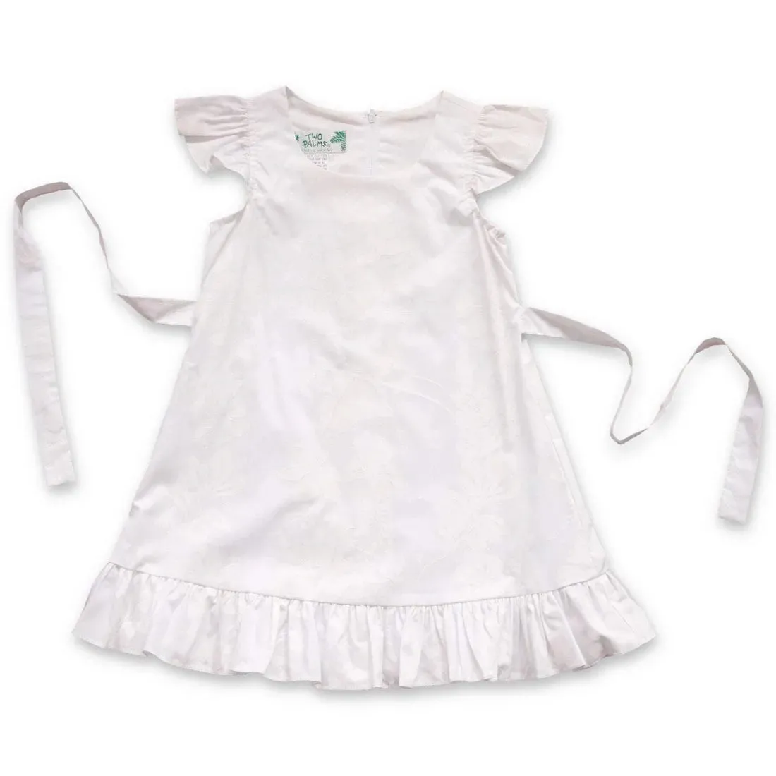 Makamae White Hawaiian Girl Cotton Dress