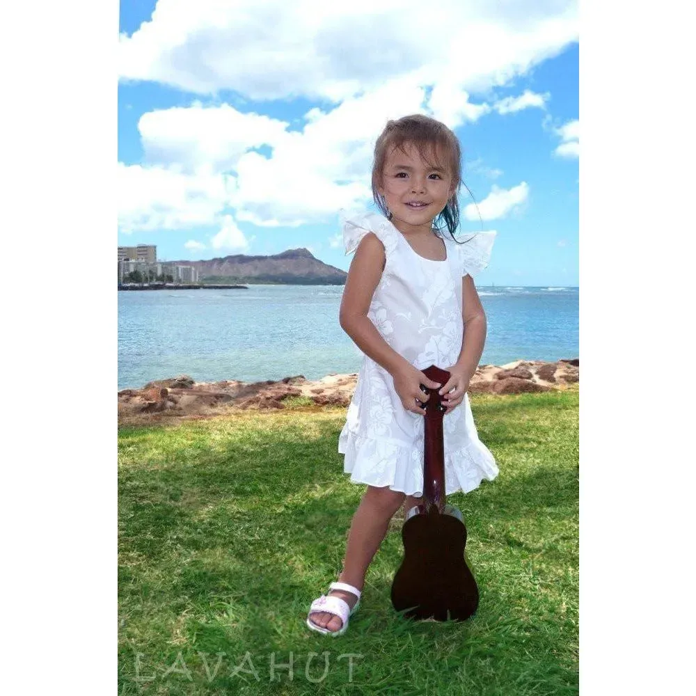 Makamae White Hawaiian Girl Cotton Dress