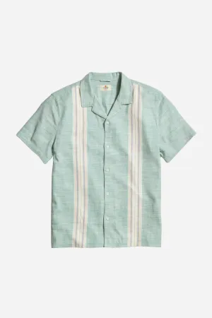 Marine Layer Stretch Selvage Resort Shirt in Malachite Multi Stripe