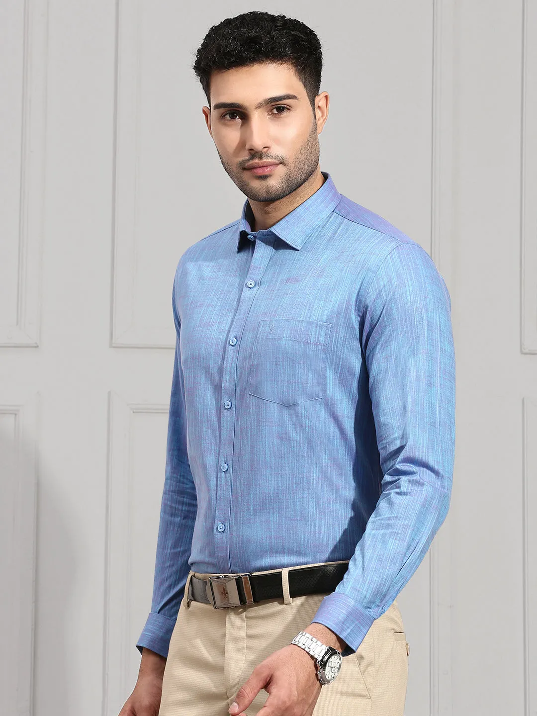 Men 100% Cotton Shirt Blue CL2 GT17