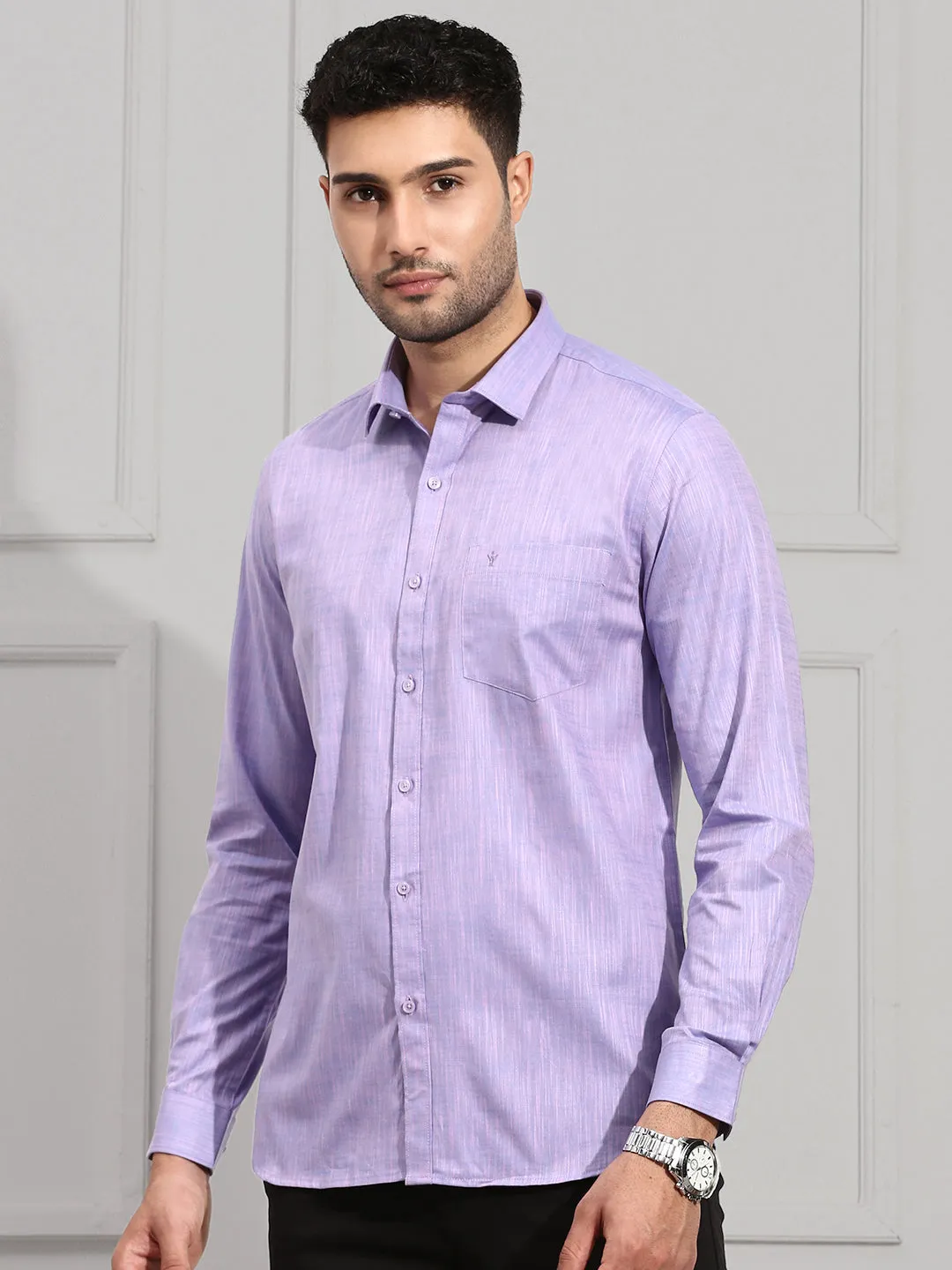 Men 100% Cotton Shirt Violet CL2 GT11