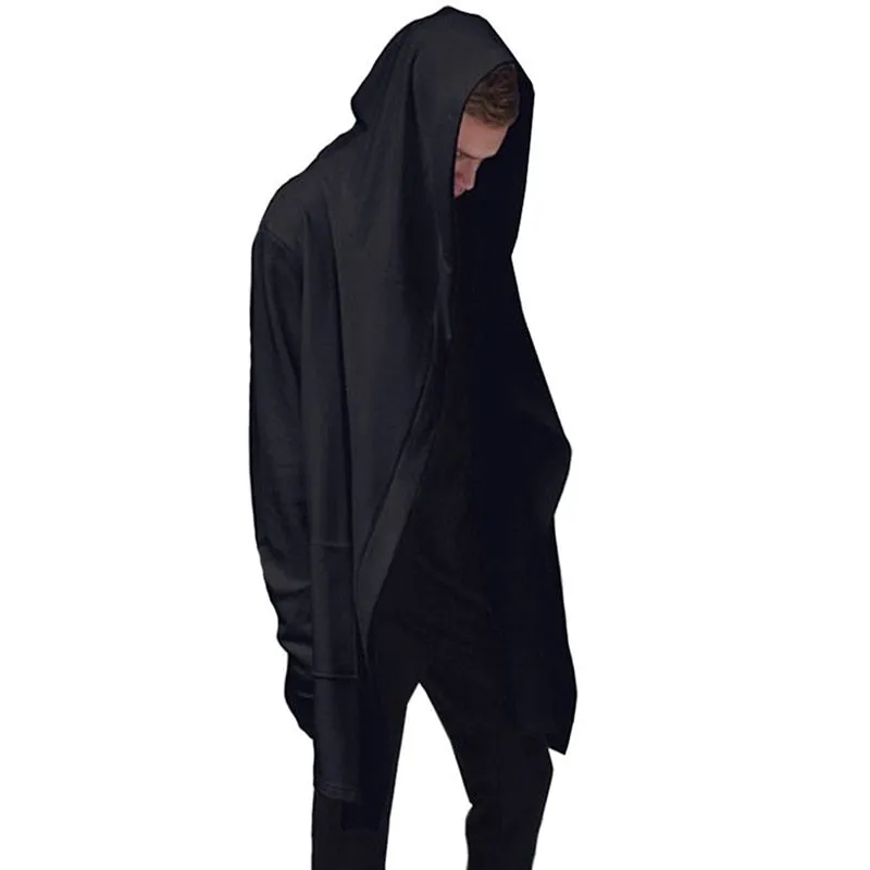 Men Hooded Sweatshirts With Black Gown Hip Hop