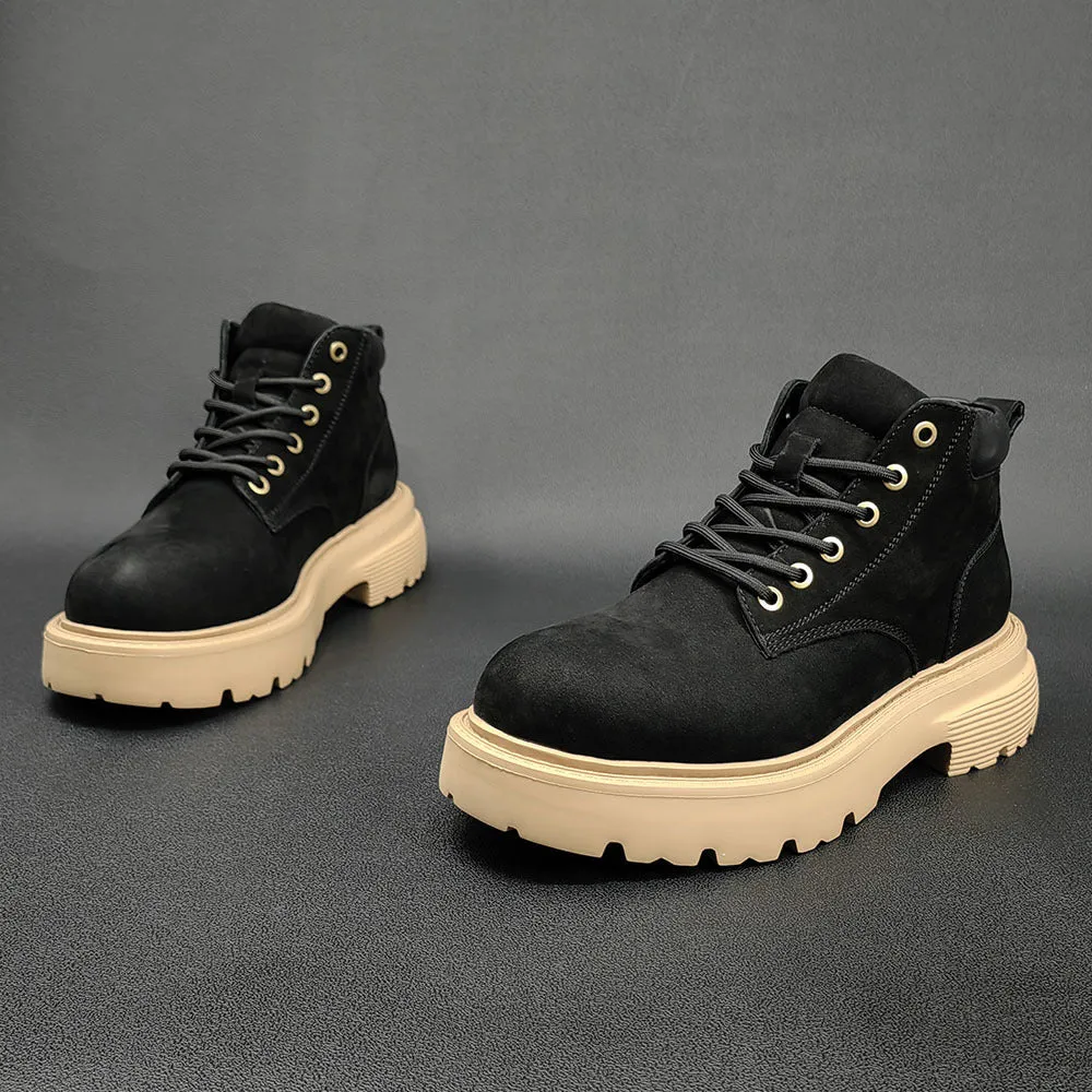 Men Stylish Nubuck Leather Casual Ankle Boots