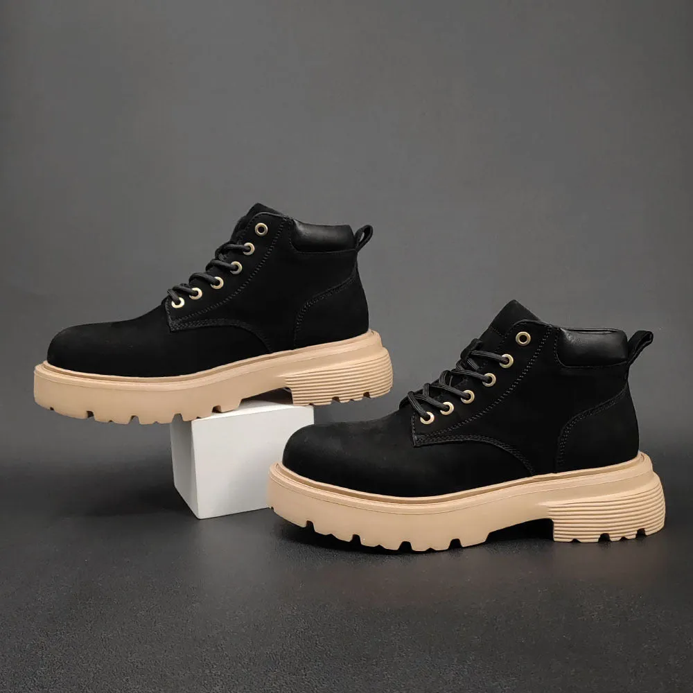 Men Stylish Nubuck Leather Casual Ankle Boots