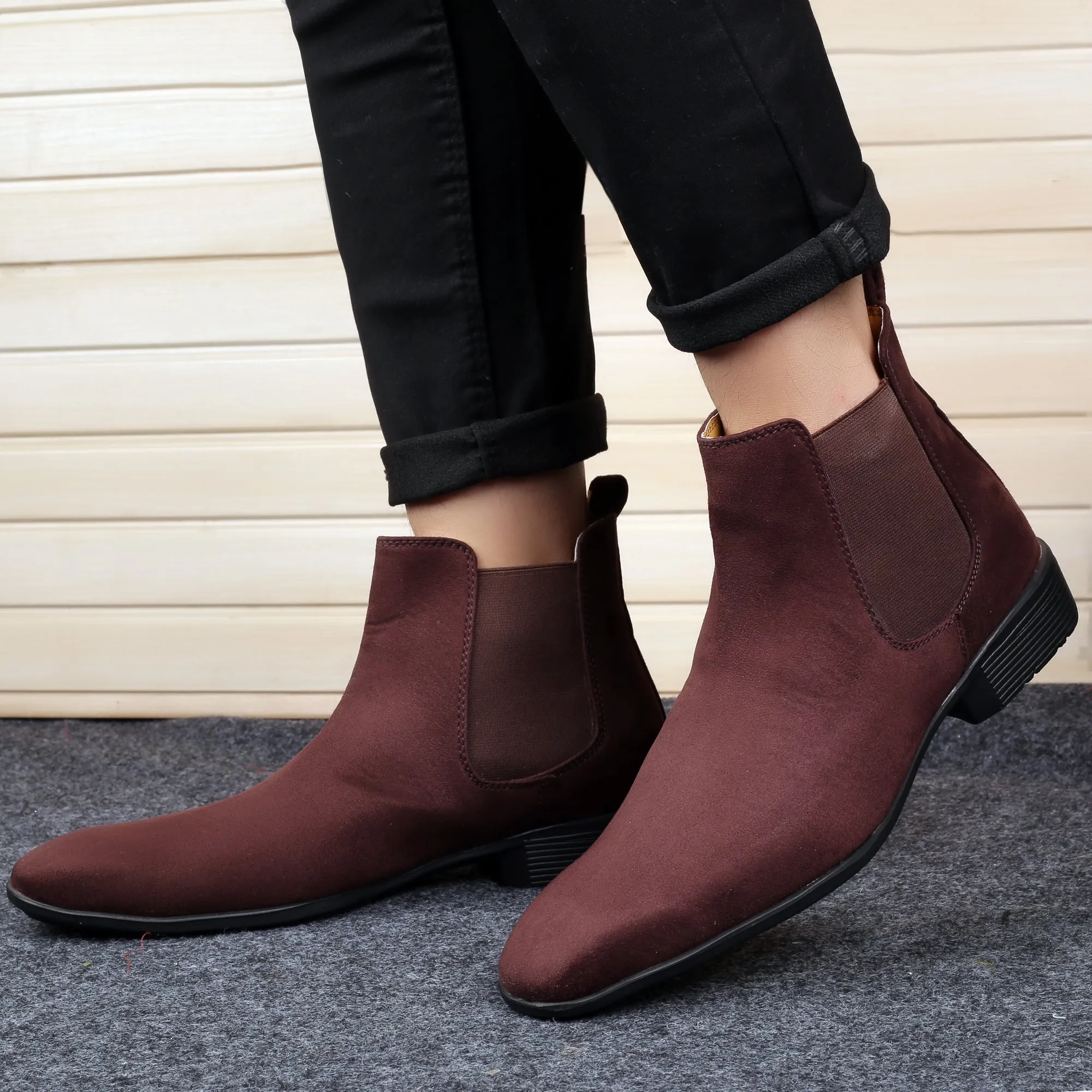 Men's Wedding Wear Chelsea Suede Boots