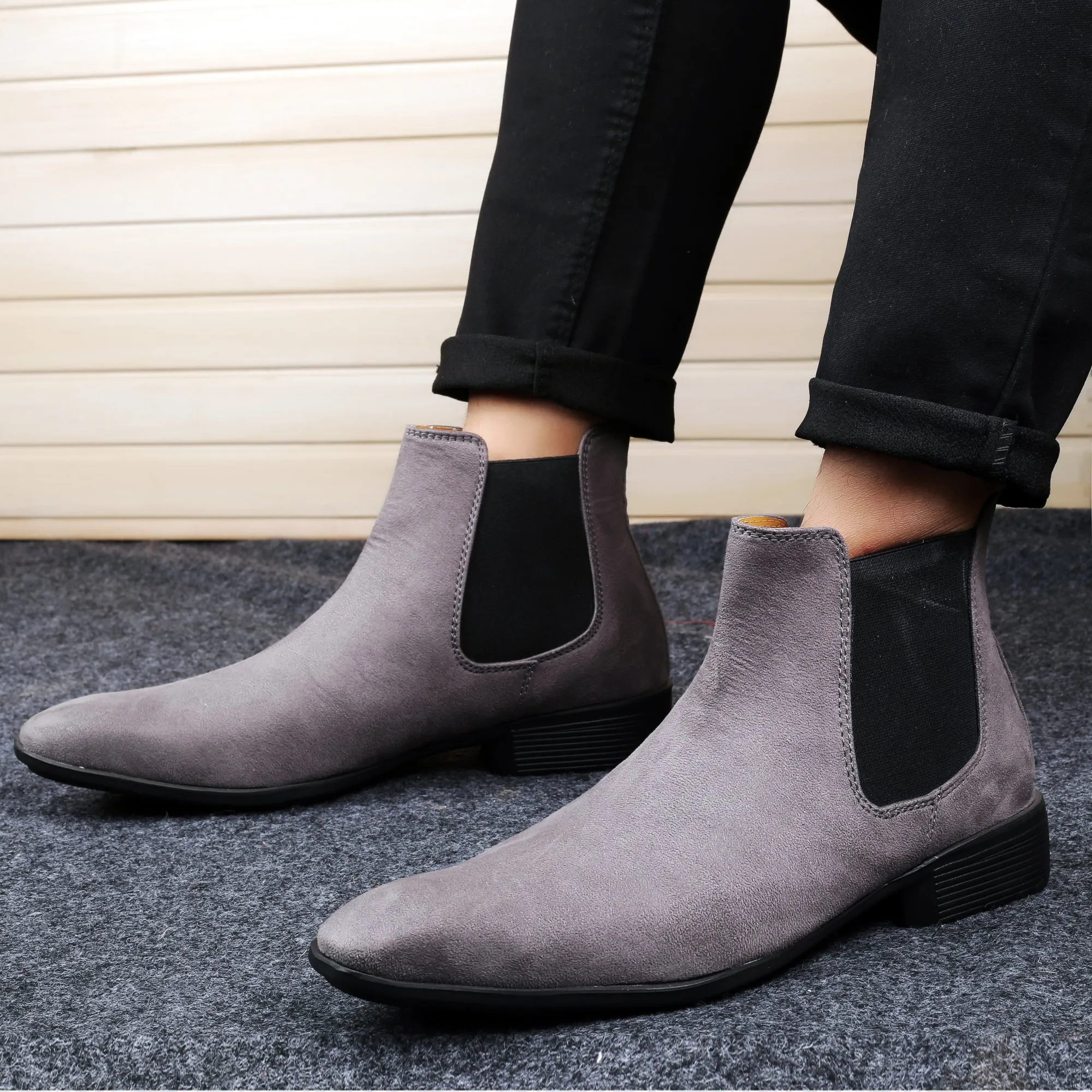 Men's Wedding Wear Chelsea Suede Boots