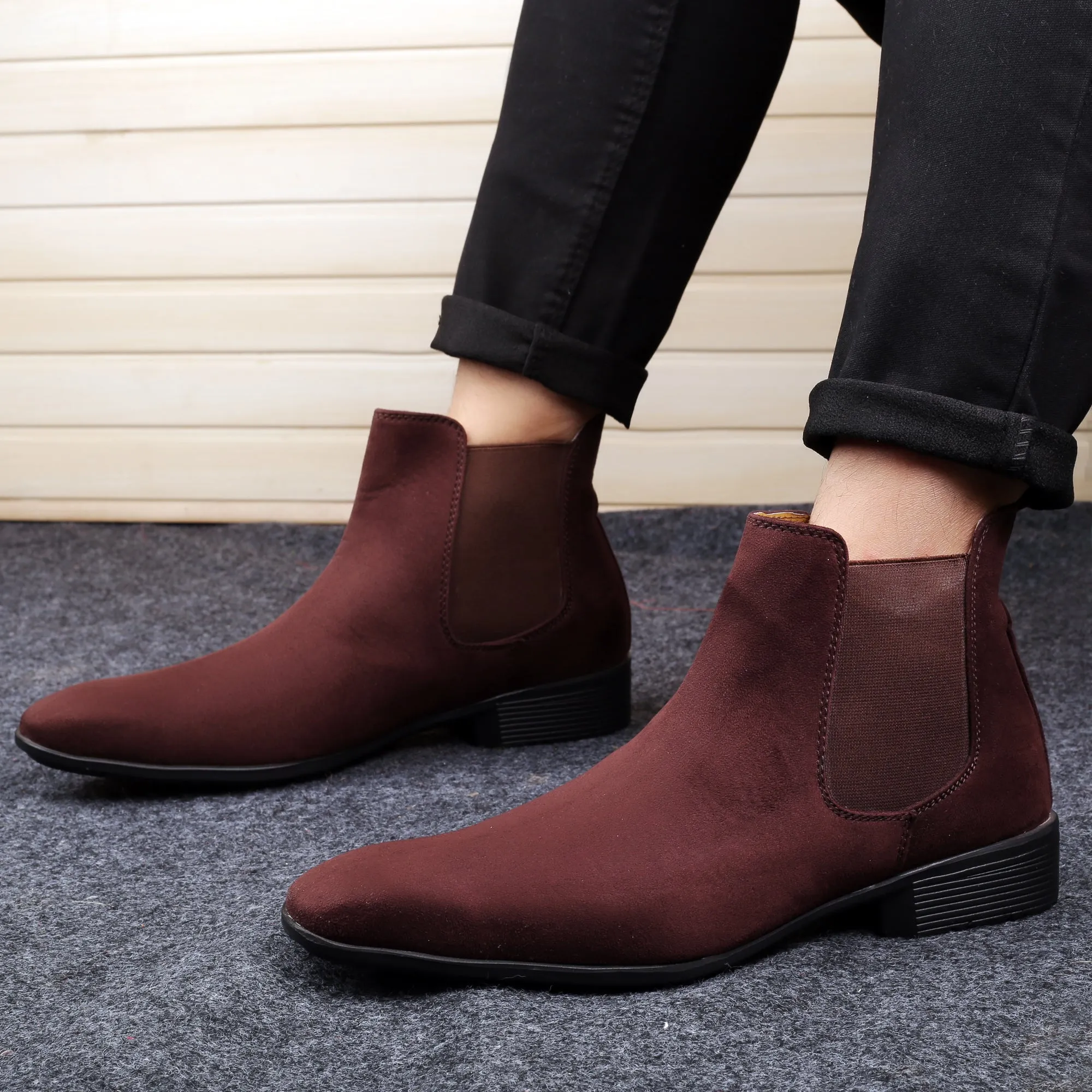 Men's Wedding Wear Chelsea Suede Boots