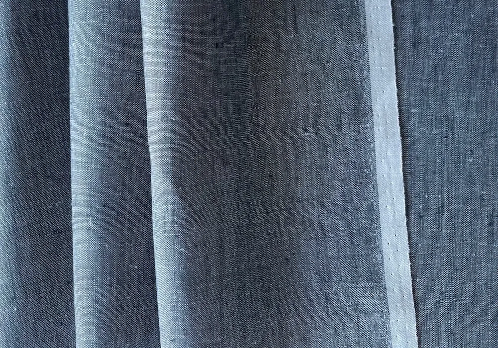 Mid-Weight Powder Blue & Rich Coal Black Linen (Made in Ireland)