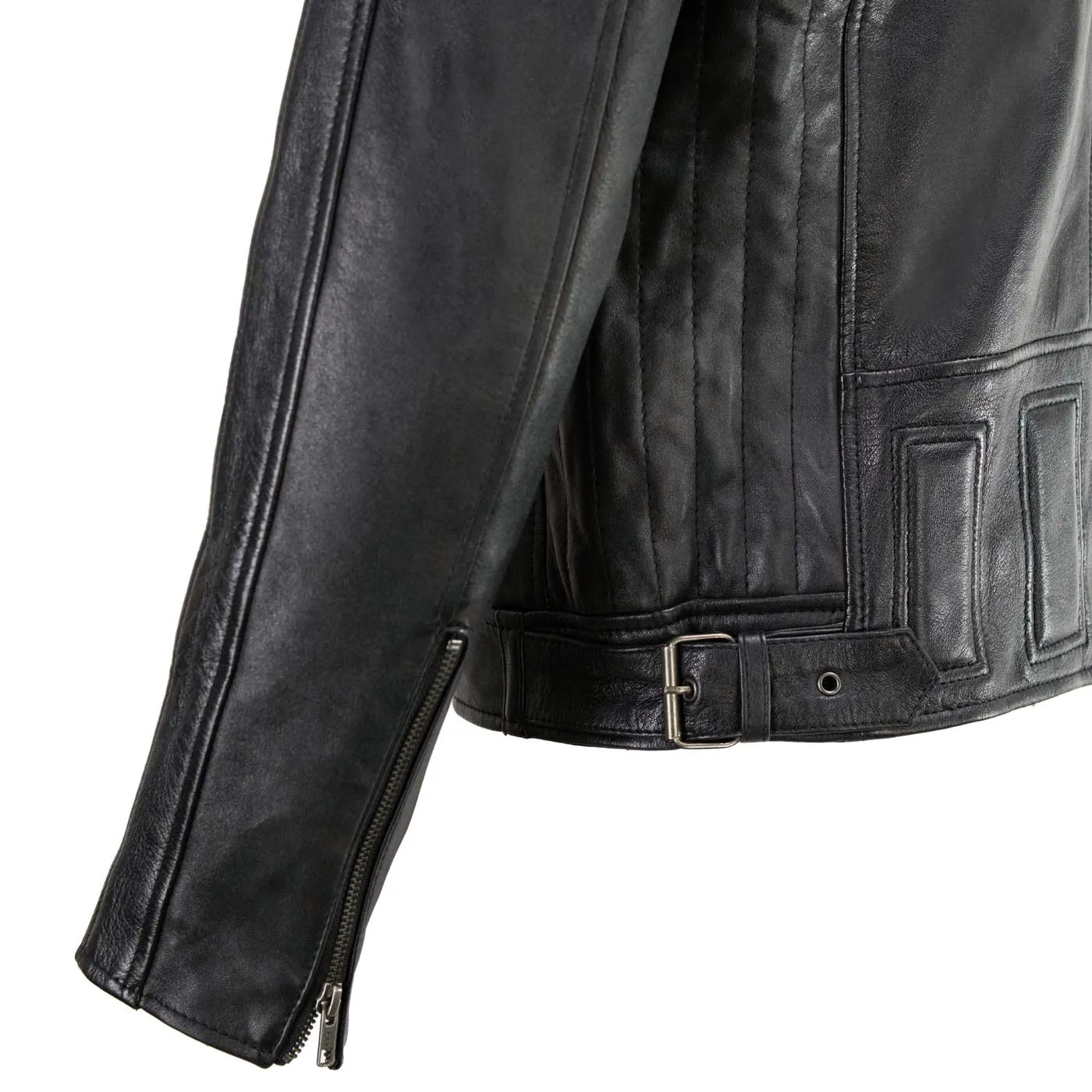 Milwaukee Leather Men's Black Cafe Racer Leather Jacket with Snap