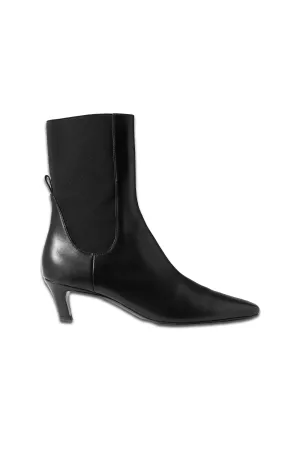   NET SUSTAIN The Mid Heel Leather Ankle Boots