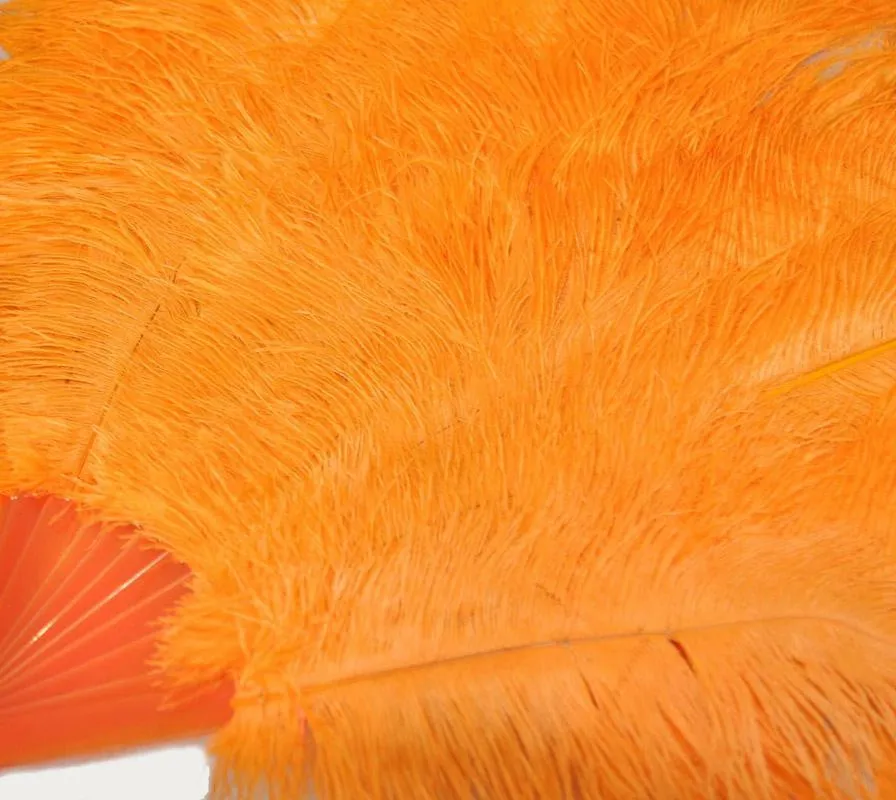 Orange Advanced XL 2 Layers Ostrich Feather Fan 34"x 60"