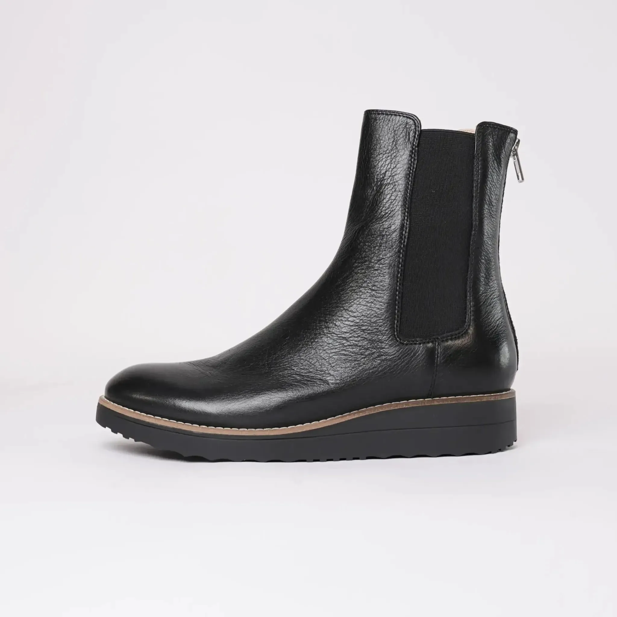 Oremi Black Leather Ankle Boots