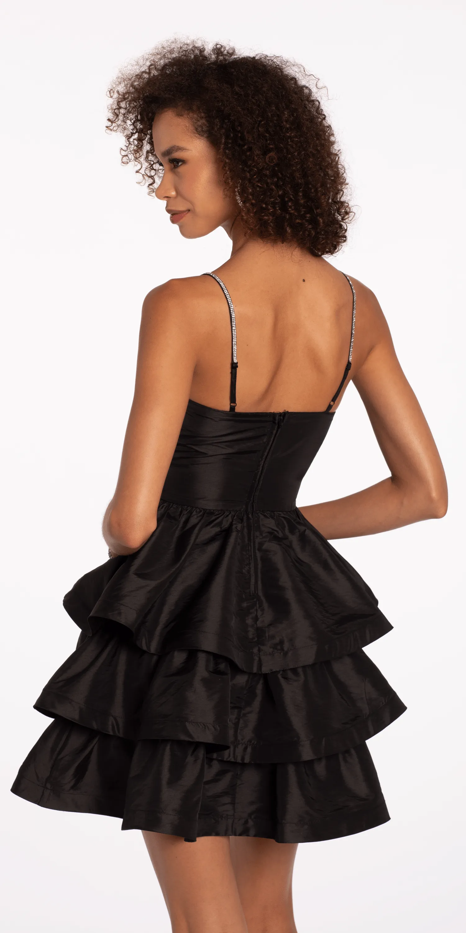 Peek-A-Boo Sweetheart Tiered Fit and Flare Dress