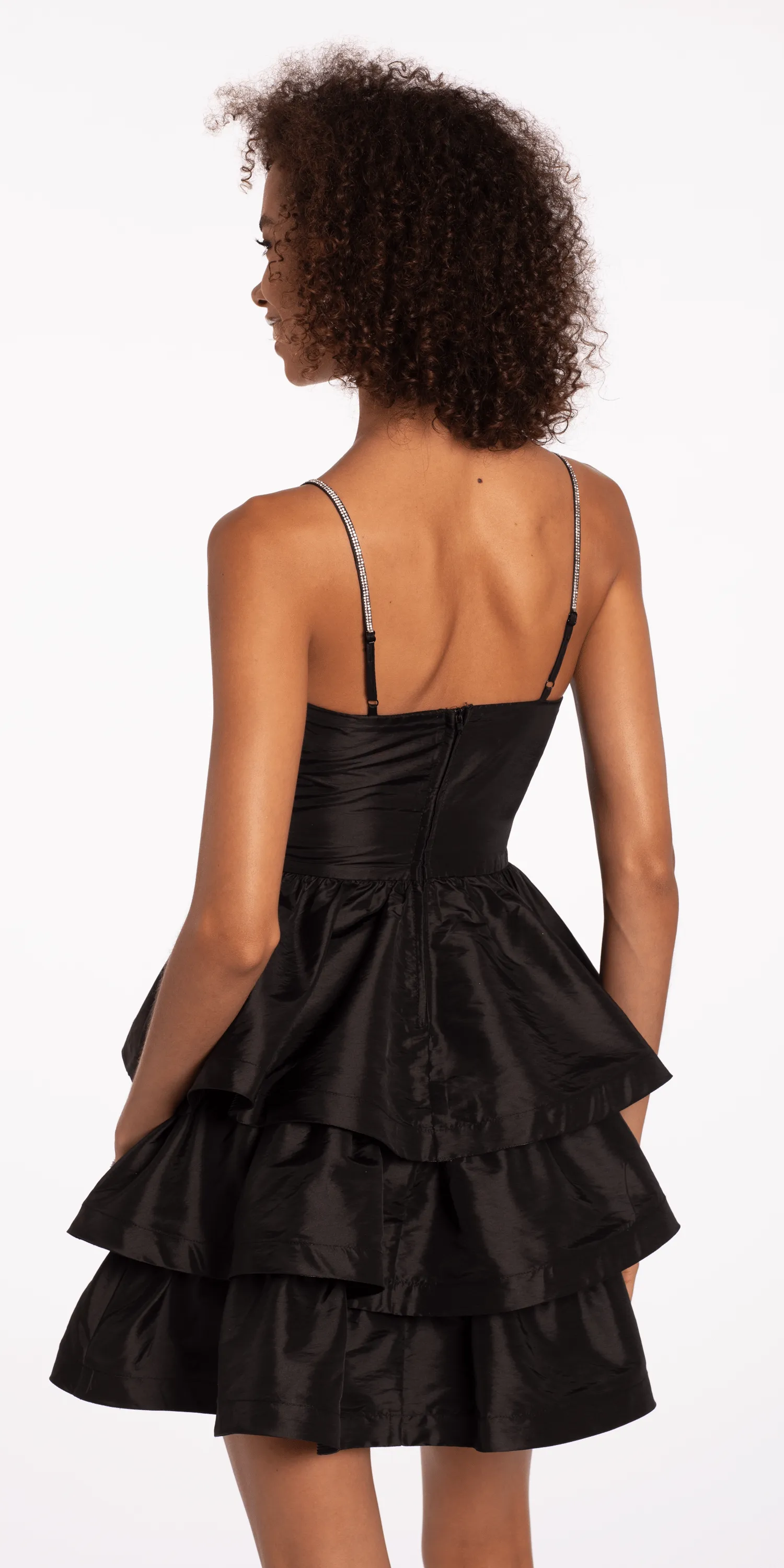 Peek-A-Boo Sweetheart Tiered Fit and Flare Dress