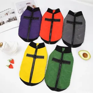 Pet Clothes Zipper Closure Dress-up Vest Coat Outfit for Winter