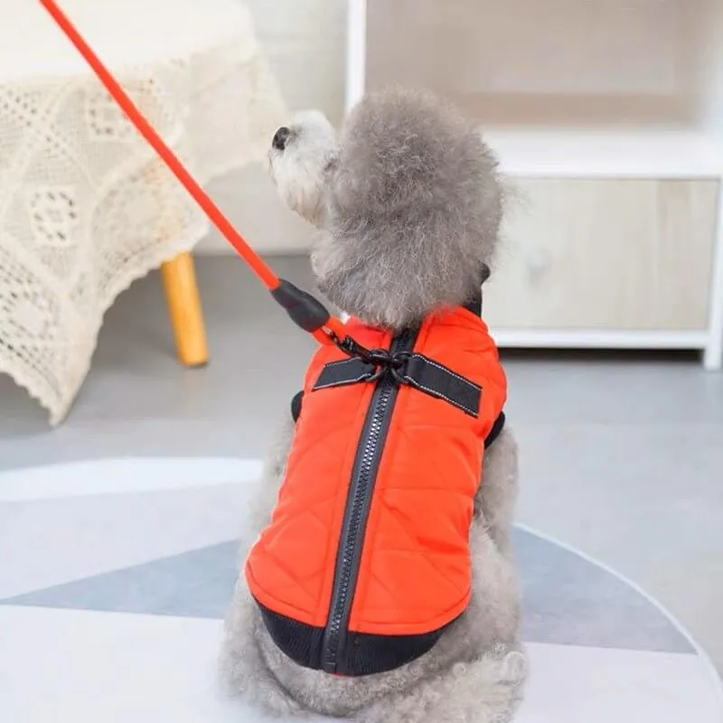 Pet Clothes Zipper Closure Dress-up Vest Coat Outfit for Winter