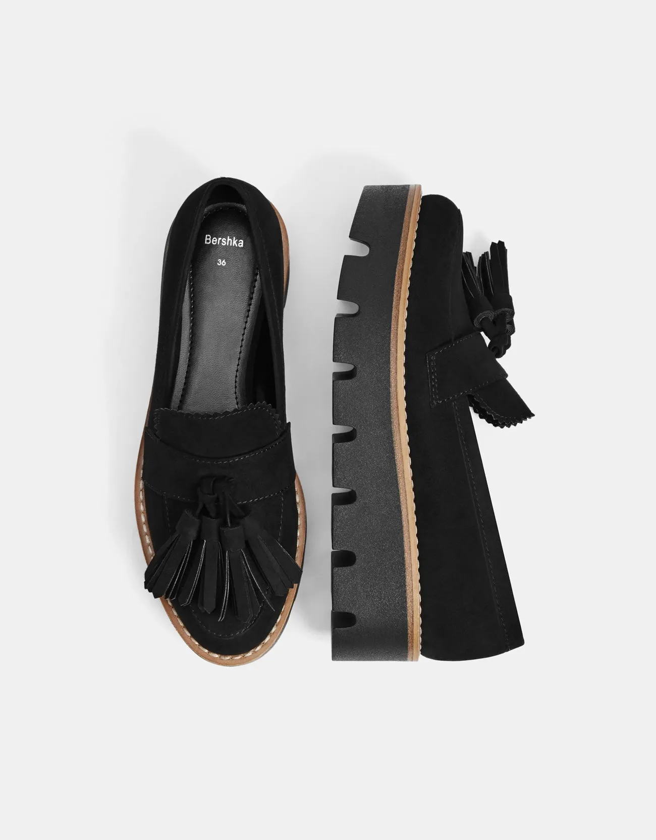 Platform loafers with tassels