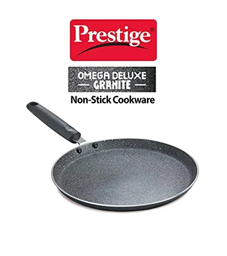 Prestige Omega Deluxe Granite Dosa Tawa, 280 mm, Black, Nonstick Aluminium