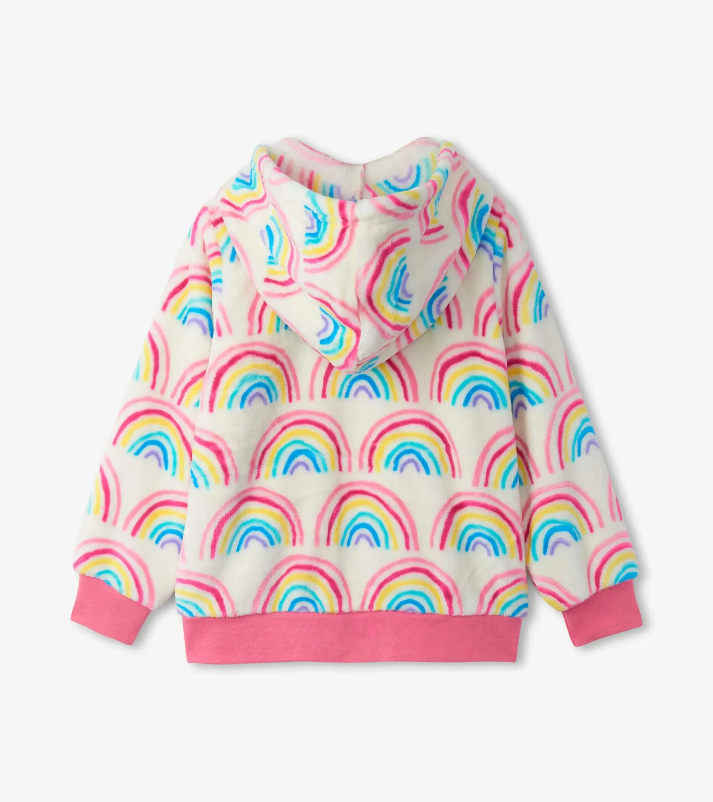 Pretty Rainbows fuzzy fleece hooded jacket | Hatley