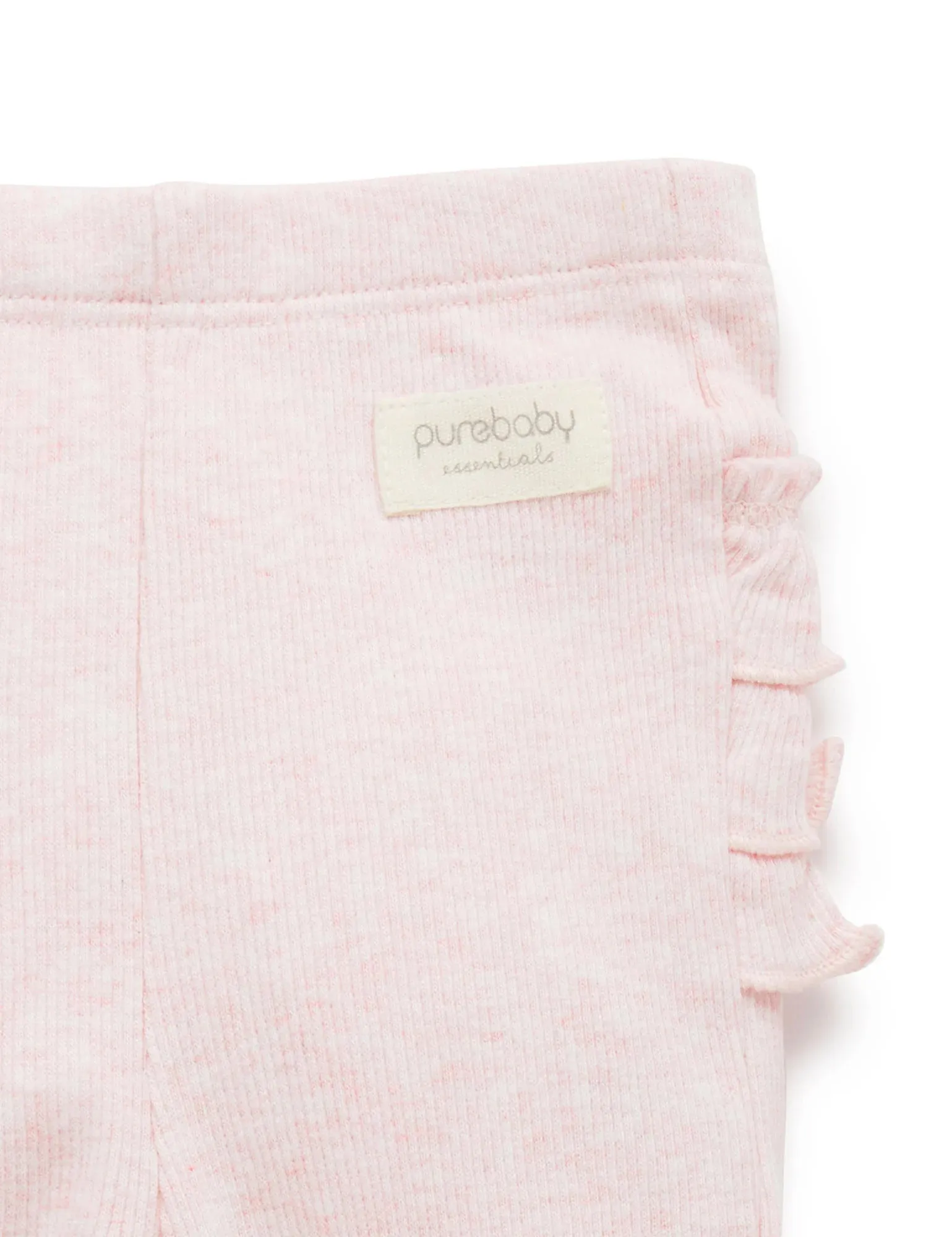 Purebaby Organic Everyday Ruffle Legging - Soft Pink Melange