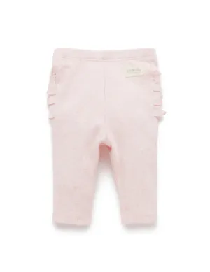 Purebaby Organic Everyday Ruffle Legging - Soft Pink Melange