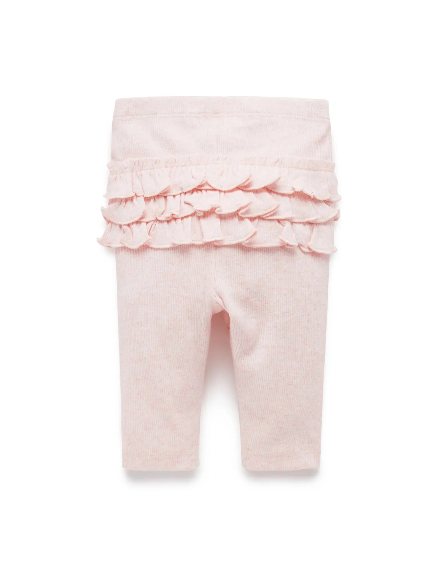 Purebaby Organic Everyday Ruffle Legging - Soft Pink Melange