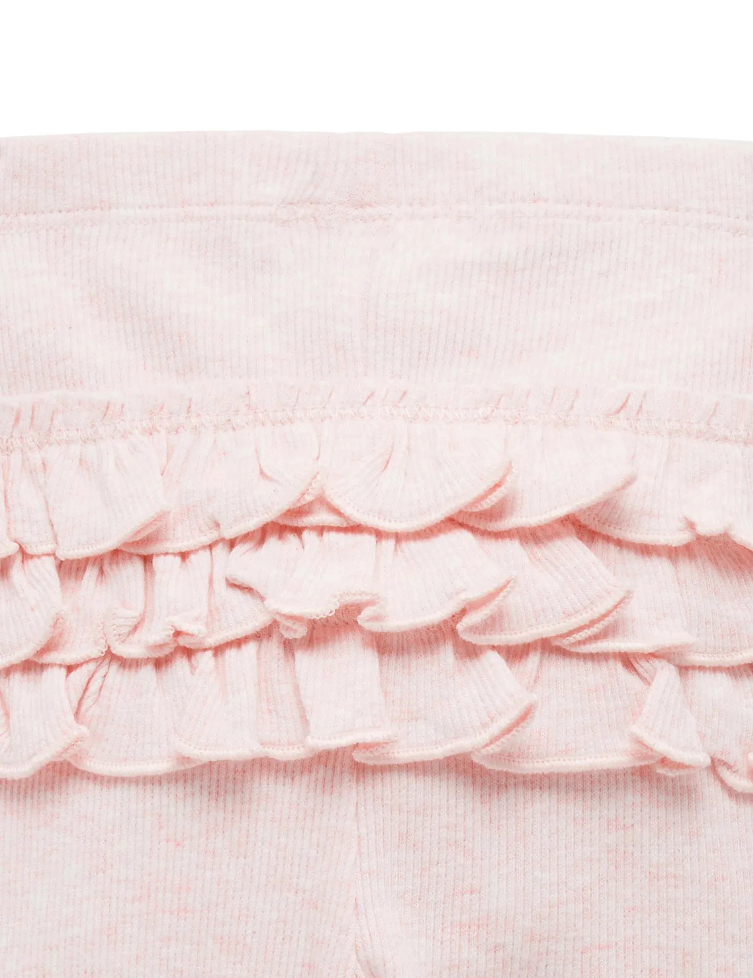 Purebaby Organic Everyday Ruffle Legging - Soft Pink Melange