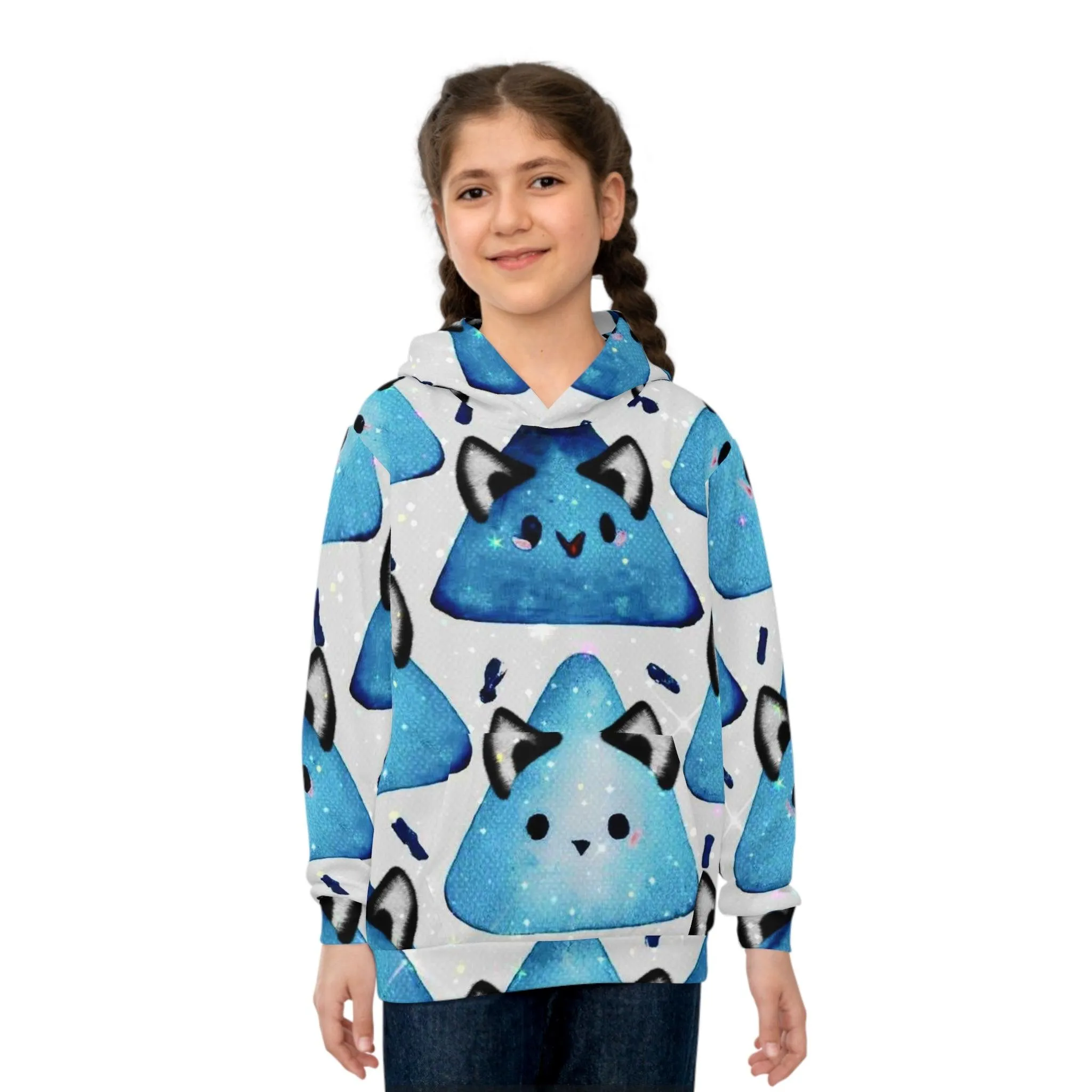 "Kawaii Kitten Meow-angle" Children's Hoodie