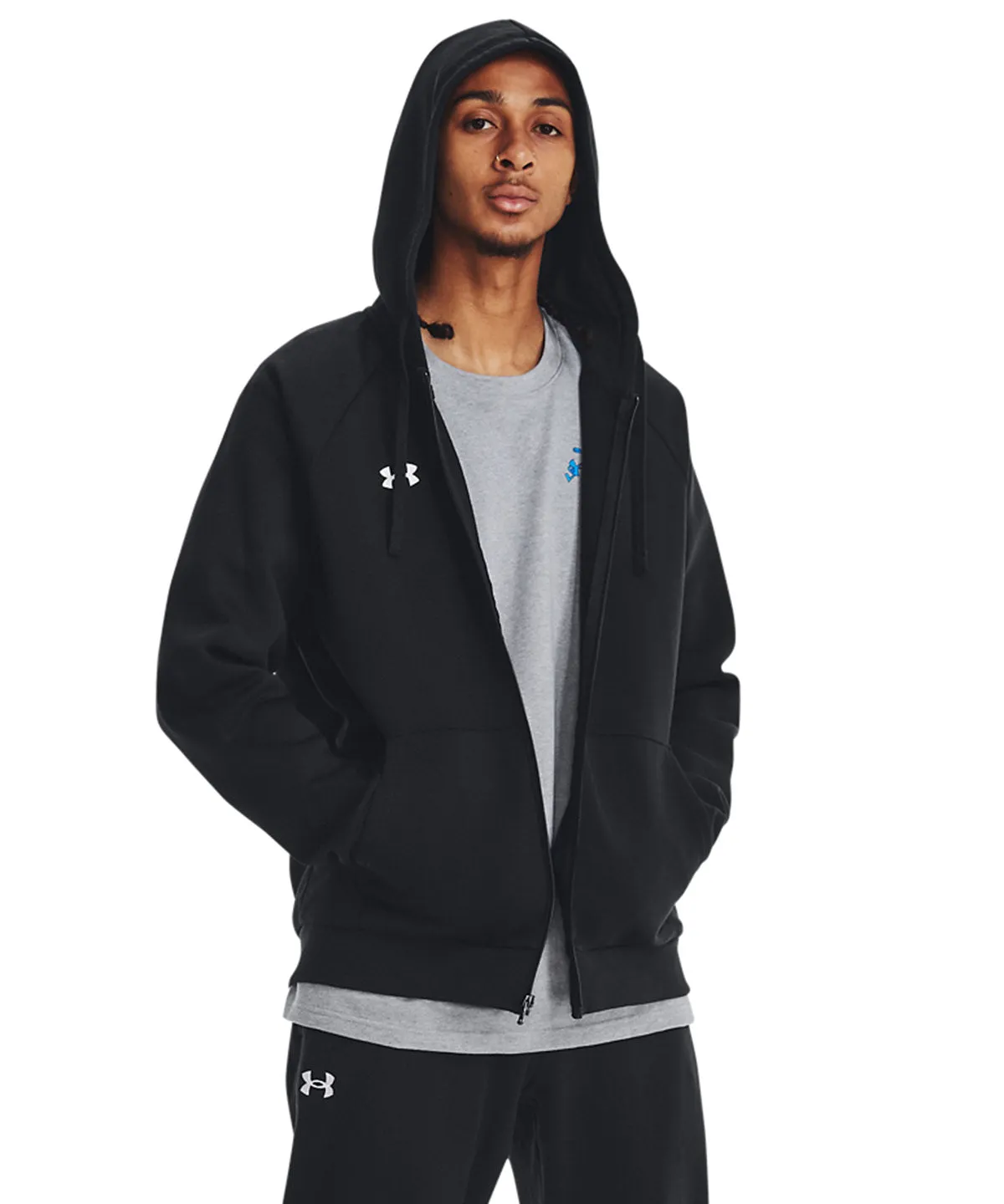 Rival fleece full-zip hoodie | Black