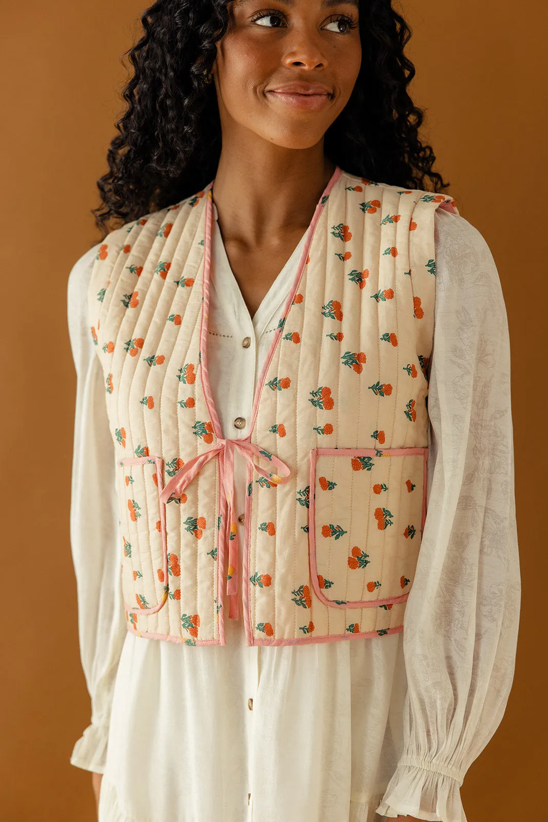 Rosie Floral Quilted Vest